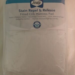 Sealy White Fitted Crib Mattress Pad